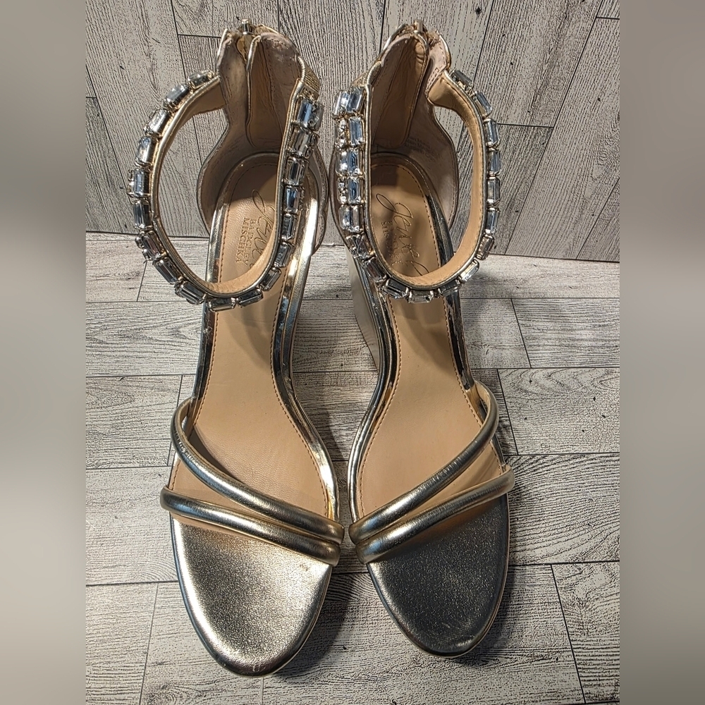 Badgley Mishka Elegant Silver Women's Sandals Size 6.5